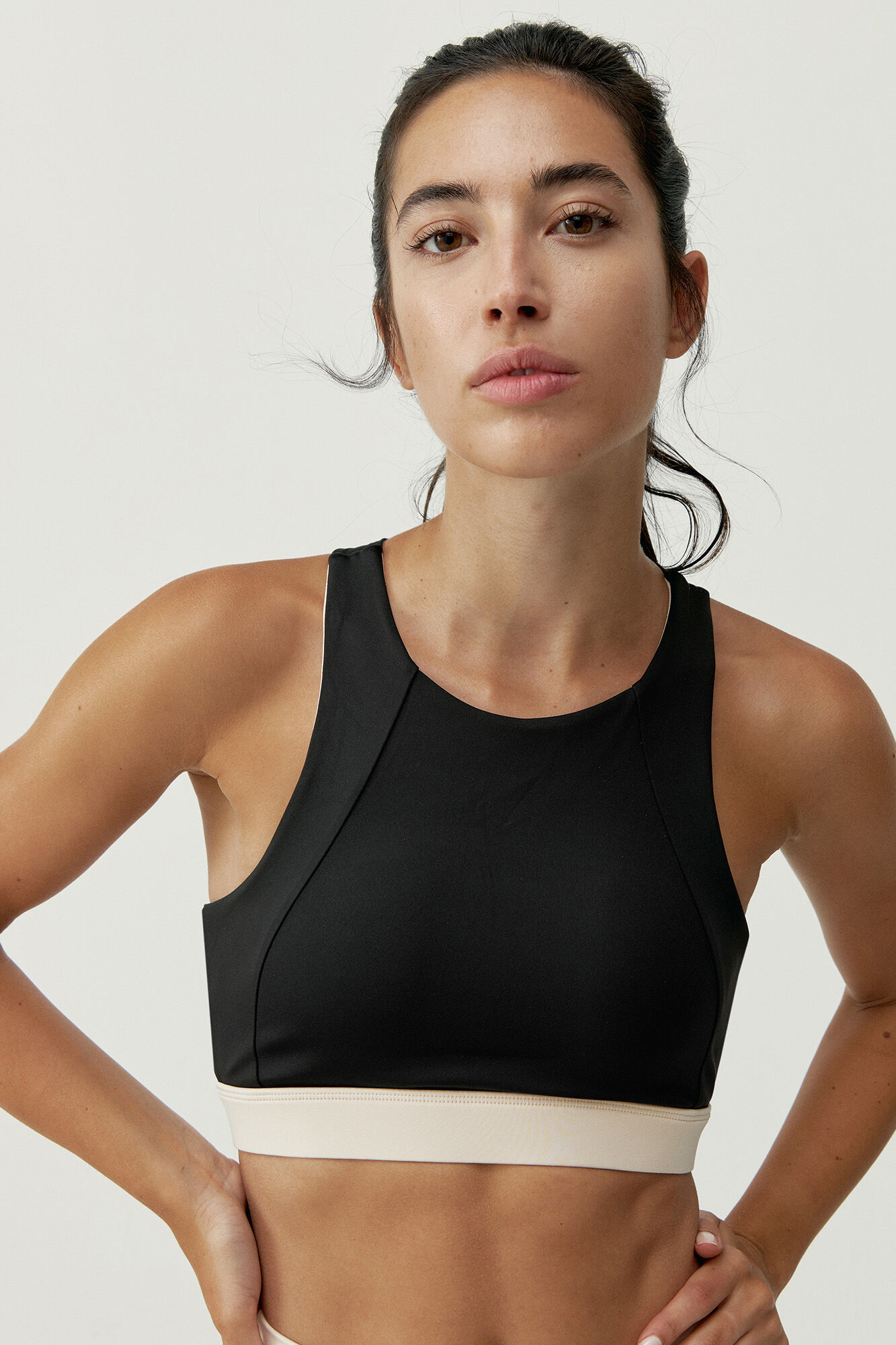 Born Living Yoga Sujetador top deportivo Fiorella negro/blanco&nbsp;&nbsp;